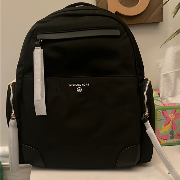 Michael Kors Black Prescott Nylon Backpack - Picture 1 of 9
